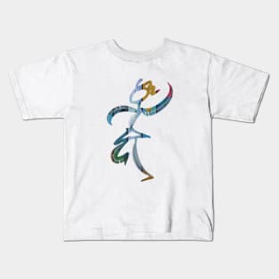 Colorful Dancing Stick Woman Kids T-Shirt